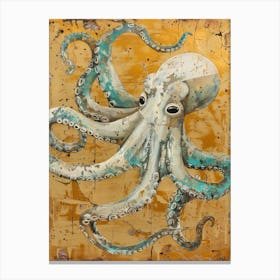 Dumbo Octopus Gold Effect Collage 3 Canvas Print