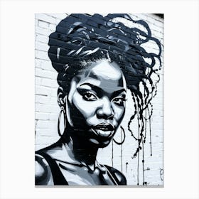 Graffiti Mural Of Beautiful Black Woman 273 Canvas Print