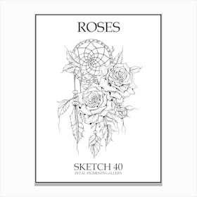 Roses Sketch 40 Poster Canvas Print
