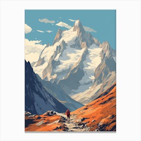 Tour De Mont Blanc France 5 Hiking Trail Landscape Canvas Print
