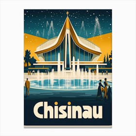 Aihrgdesign A Retro Travel Poster For Chisinau 3 Canvas Print