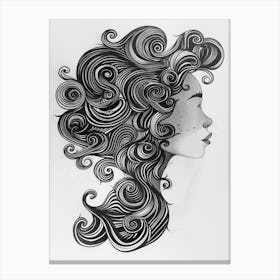 Girl With Curly Hair Canvas Print