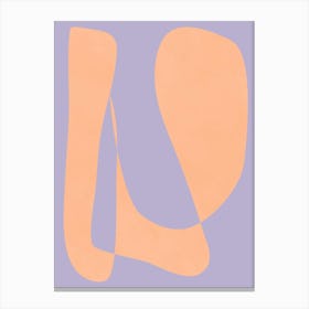 Minimalist Modern Abstract Shapes in Peach and Lavender Canvas Print