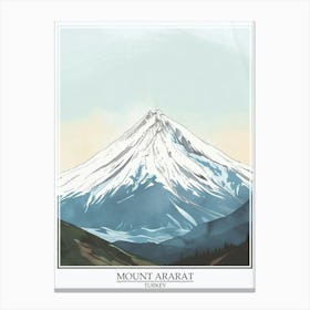 Mount Ararat Turkey Color Line Drawing 2 Poster Canvas Print