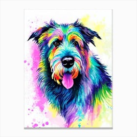 Irish Wolfhound Rainbow Oil Painting dog Canvas Print