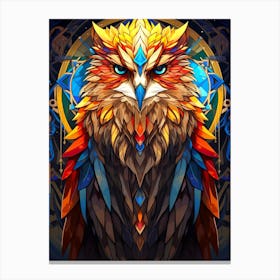 Owl Intricate Stained Glass Canvas Print