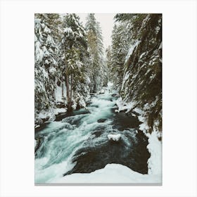 Pacific Northwest Winter River Canvas Print