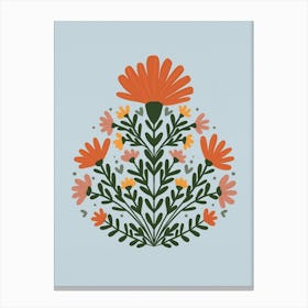 Symmetrical Floral Bouquet Canvas Print