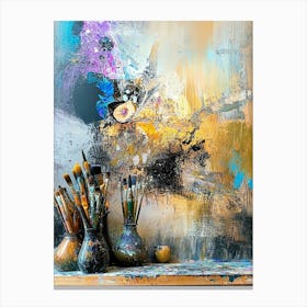 Painting On The Canvas Canvas Print