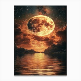 Full Moon Over Water 24 Canvas Print