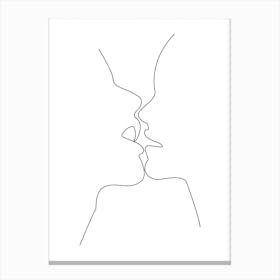 Couple Kiss Canvas Print