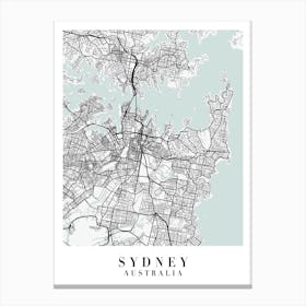 Sydney Australia Street Map Minimal Color Canvas Print