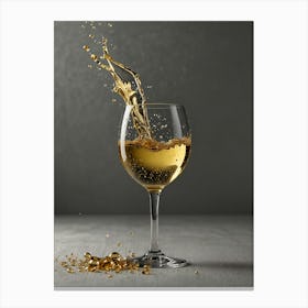 Splash Of Wine In A Glass Canvas Print