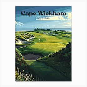 Cape Wickham Golf Course Art Illustration Leinwandbild