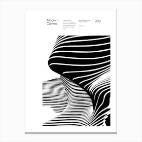 Modern Curves 08, Modern Architecture Design Poster, minimalist interior wall decor Canvas Print