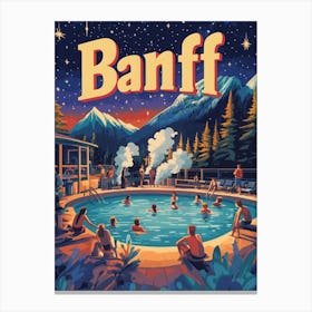 Aihrgdesign A 1970s Inspired Travel Poster For Banff Canvas Print