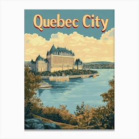 Aihrgdesign A Vintage Travel Poster Of Quebec City 1 Canvas Print