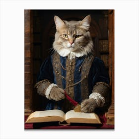 Royal librarian cat 1 Canvas Print
