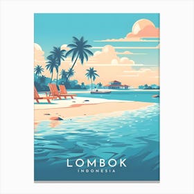 Lombok Indonesia Retro Travel Canvas Print