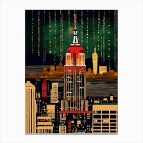 Empire State Building Stitch Design  Canvas Print
