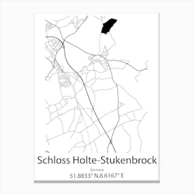 Schloss Holte Stukenbrock,Germany Minimalist Map Canvas Print