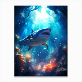 Shark In The Cave Canvas Print