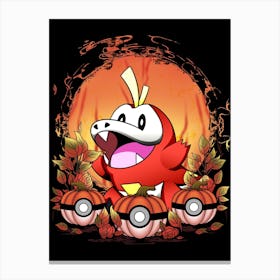 Fuecoco Spooky Night - Pokemon Halloween Canvas Print