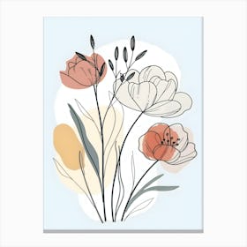 Minimalist Flower Line Art 8 Canvas Print