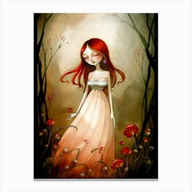 Girl In The Woods Canvas Print