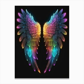Neon Angel Wings 20 Canvas Print