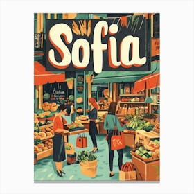 Aihrgdesign A 1970s Inspired Travel Poster For Sofia 6 Canvas Print