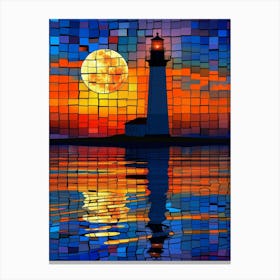 Lighthouse At Sunset 16 Canvas Print