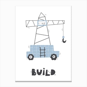 Cute Funny Crane Canvas Print