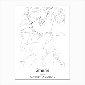 Smarje,Slovenia Minimalist Map Toile