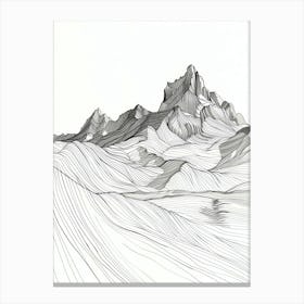 Cerro Mercedario Argentina Line Drawing 3 Canvas Print