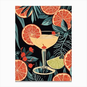 Fruity Art Deco Cocktail 1 Canvas Print