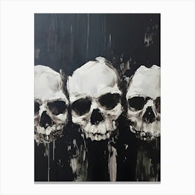 Dark Gothic Three Skulls Canvas Print