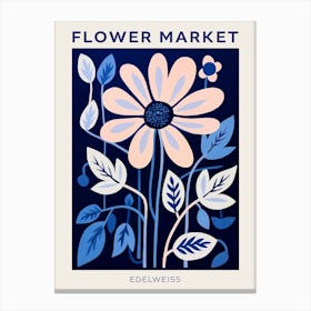 Blue Flower Market Poster Edelweiss 1 Canvas Print