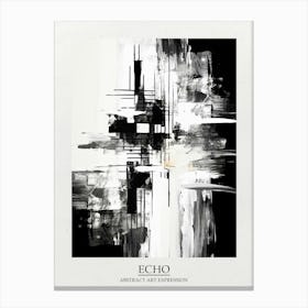 Echo Abstract Black And White 1 Poster Canvas Print