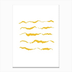 Abstract Yellow Horizontal Stripes – Minimalist Modern Art Canvas Print