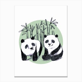 Panda Friends Canvas Print