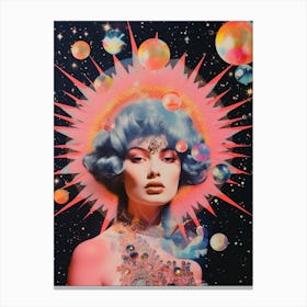 Retro Photographic Space Collage Glam Canvas Print