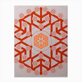 Geometric Abstract Glyph Circle Array in Tomato Red n.0290 Canvas Print