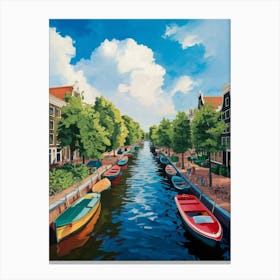 Amsterdam Canals Boats Canals Canvas Print