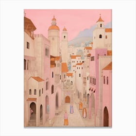 Nazareth Israel 1 Vintage Pink Travel Illustration Canvas Print