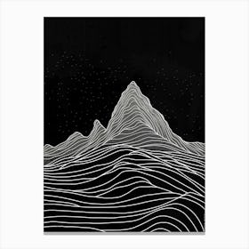 Beinn Dorain Mountain Line Drawing 8 Canvas Print