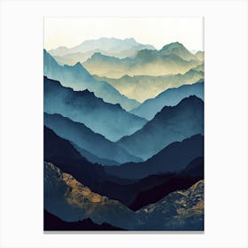 Nebulous Nooks: Minimalist Mountains Canvas Print