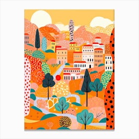 Rome, Illustration In The Style Of Pop Art 2 Canvas Print