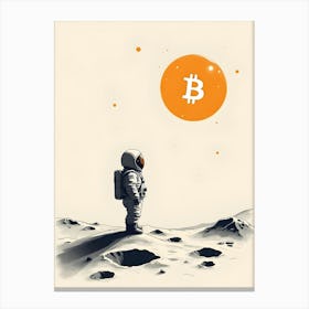 Bitcoin On The Moon 13 Canvas Print