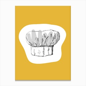 Kitchen Pop Chefs Hat Mustard Canvas Print